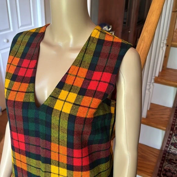 Vintage 1960s Bill Atkinson Glen of Michigan Jr. Retro Style Plaid Lined Dress - Picture 9 of 16